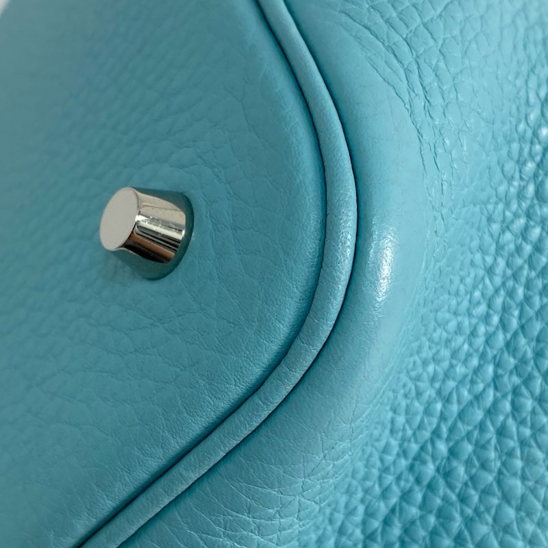 △ Hermes 愛馬仕 3P Blue Atoll Clemence Calfskin Palladium Plated Metal Picotin 22 Hand Bag Stamp T 環礁藍色粒紋小牛皮鍍鈀金屬手袋T刻 - 257023680-7