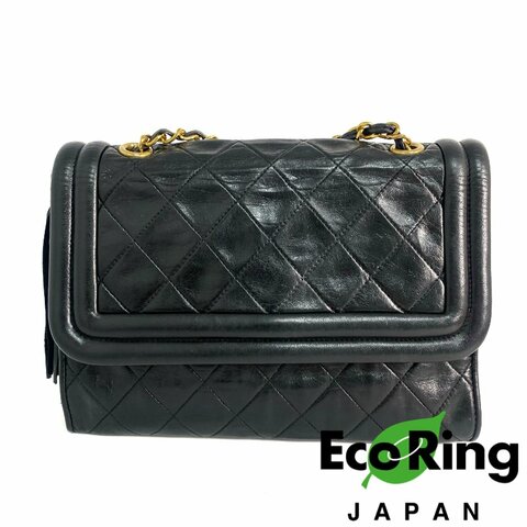 △ Chanel 香奈兒 Black Lambskin Gold Tone Metal Vintage Fringe Chain Shoulder Bag No.0 黑色小羊皮金色金屬鎖鏈肩背袋No.0 - 257023821