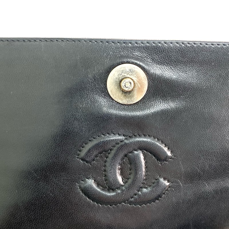 △ Chanel 香奈兒 Black Lambskin Gold Tone Metal Vintage Fringe Chain Shoulder Bag No.0 黑色小羊皮金色金屬鎖鏈肩背袋No.0 - 257023821-14