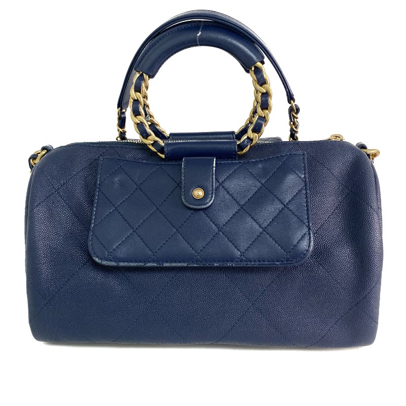 △ Chanel 香奈兒 Navy Caviar Skin Gold Tone Metal Chain 2 Way Bag AS1359 No.29 深藍色粒紋小牛皮金色金屬鎖鏈兩用袋No.29 - 257023023-2