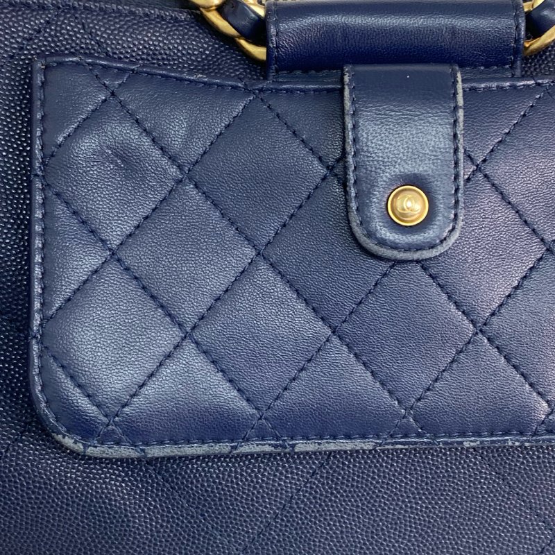 △ Chanel 香奈兒 Navy Caviar Skin Gold Tone Metal Chain 2 Way Bag AS1359 No.29 深藍色粒紋小牛皮金色金屬鎖鏈兩用袋No.29 - 257023023-14