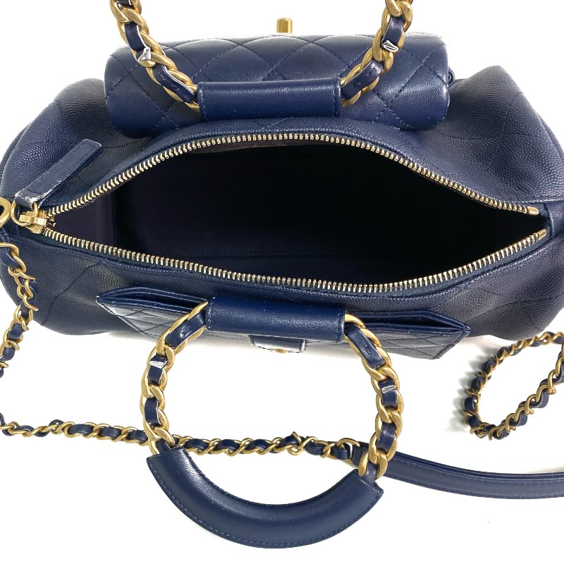△ Chanel 香奈兒 Navy Caviar Skin Gold Tone Metal Chain 2 Way Bag AS1359 No.29 深藍色粒紋小牛皮金色金屬鎖鏈兩用袋No.29 - 257023023-15