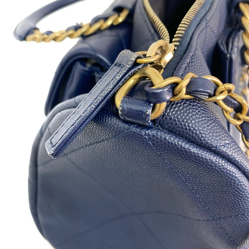 △ Chanel 香奈兒 Navy Caviar Skin Gold Tone Metal Chain 2 Way Bag AS1359 No.29 深藍色粒紋小牛皮金色金屬鎖鏈兩用袋No.29 - 257023023-21