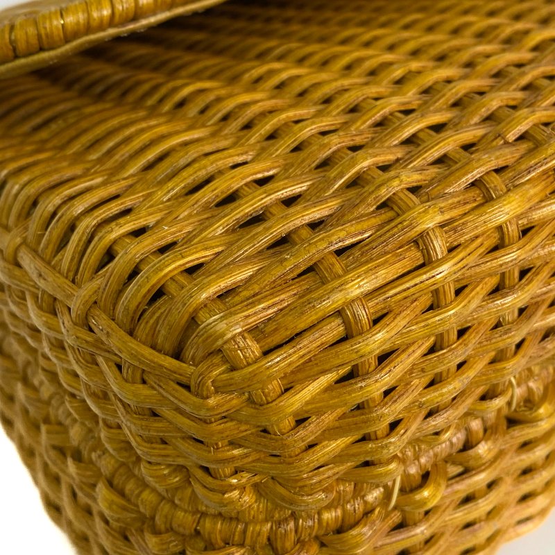 △ Chanel 香奈兒 Curry Yellow Raffia Gold Tone Metal Wicker Chain Shoulder Bag No.6 咖喱黃色拉菲草金色金屬鎖鏈肩背袋No.6 - 257022415-6