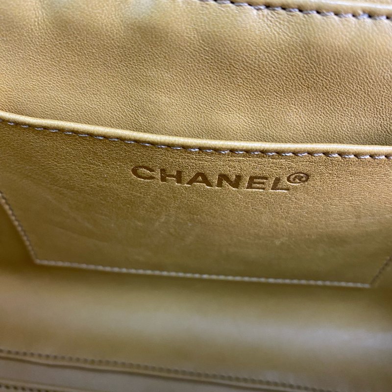 △ Chanel 香奈兒 Curry Yellow Raffia Gold Tone Metal Wicker Chain Shoulder Bag No.6 咖喱黃色拉菲草金色金屬鎖鏈肩背袋No.6 - 257022415-23