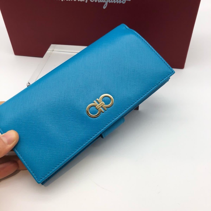 Ferragamo leather blue wallet-0