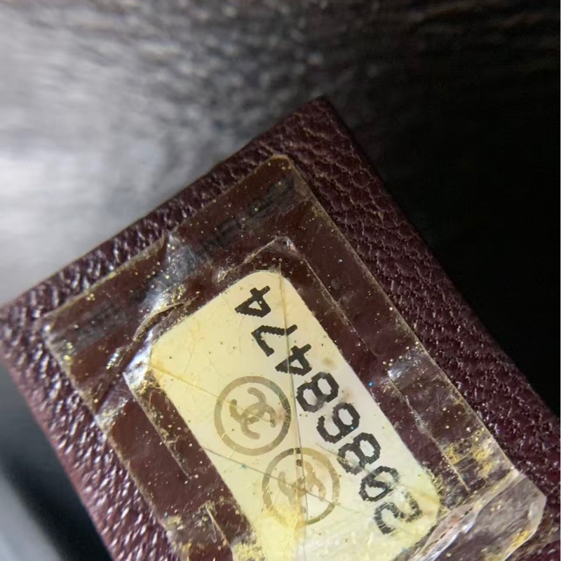 二手Chanel/香奈兒皮穿鏈條黑銀油蠟皮leboy中號-8