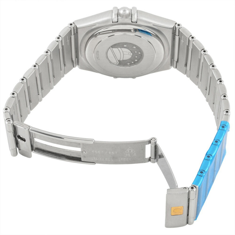 歐米茄星座系列日期顯示自動腕錶，銀色錶盤，不鏽鋼錶殼，男士款-3