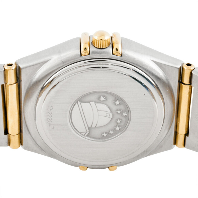 歐米茄 1272.70 星座系列石英腕錶，貝殼錶盤，雙色黃金不鏽鋼錶殼，女士款-4