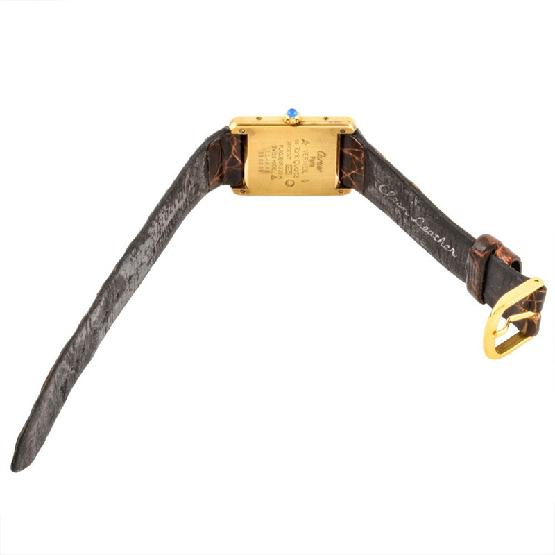 卡地亞 Must Tank LM 鍍金腕錶 590001，石英機芯，象牙色錶盤，女士款-3