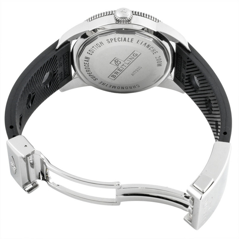 百年靈超級海洋文化系列46自動腕錶，海軍藍錶盤，不鏽鋼錶殼，男款，A17320-3