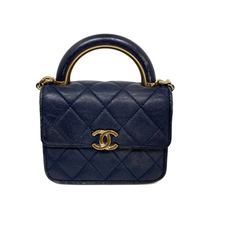 △ Chanel 香奈兒 Navy Lambskin Gold Tone Metal Chain 2Way Bag AP2845 深藍色小羊皮金色金屬鏈條兩用袋 AP2845 -257023335-1