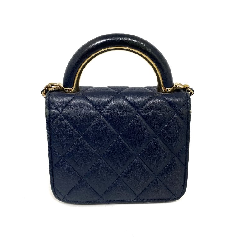△ Chanel 香奈兒 Navy Lambskin Gold Tone Metal Chain 2Way Bag AP2845 深藍色小羊皮金色金屬鏈條兩用袋 AP2845 -257023335-2