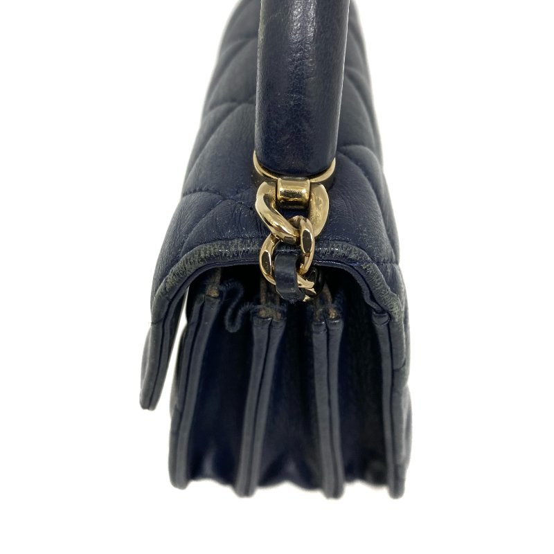 △ Chanel 香奈兒 Navy Lambskin Gold Tone Metal Chain 2Way Bag AP2845 深藍色小羊皮金色金屬鏈條兩用袋 AP2845 -257023335-6