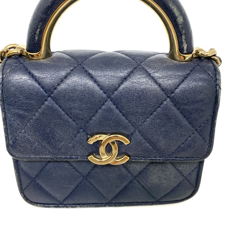 △ Chanel 香奈兒 Navy Lambskin Gold Tone Metal Chain 2Way Bag AP2845 深藍色小羊皮金色金屬鏈條兩用袋 AP2845 -257023335-7