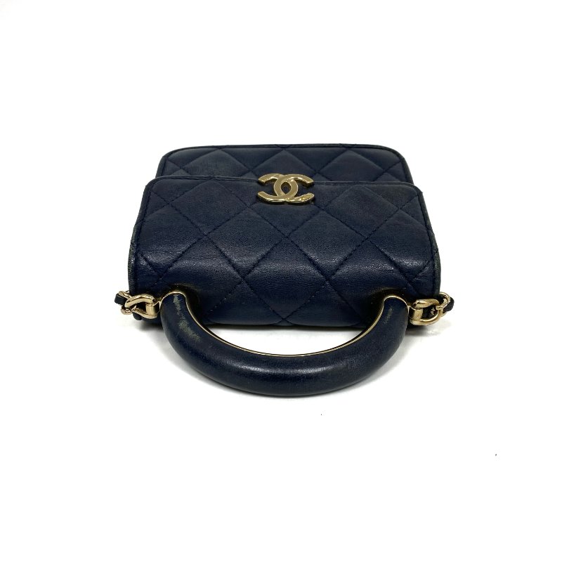 △ Chanel 香奈兒 Navy Lambskin Gold Tone Metal Chain 2Way Bag AP2845 深藍色小羊皮金色金屬鏈條兩用袋 AP2845 -257023335-8