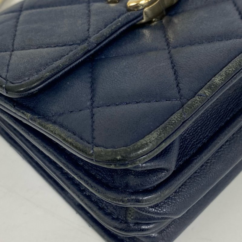 △ Chanel 香奈兒 Navy Lambskin Gold Tone Metal Chain 2Way Bag AP2845 深藍色小羊皮金色金屬鏈條兩用袋 AP2845 -257023335-11