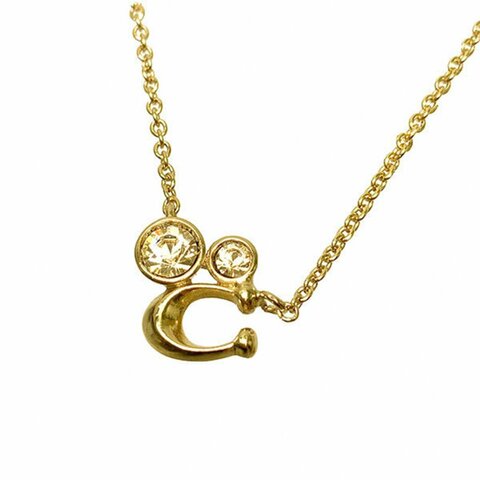 【COACH】C字水鑽項鍊-金色