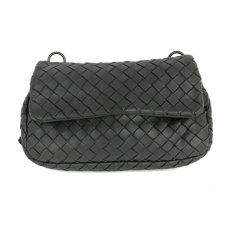 ☆ Bottega Veneta 寶緹嘉 Gray Lambskin Chain Shoulder Bag 灰色小羊皮鏈條肩背袋 - 257023789-1