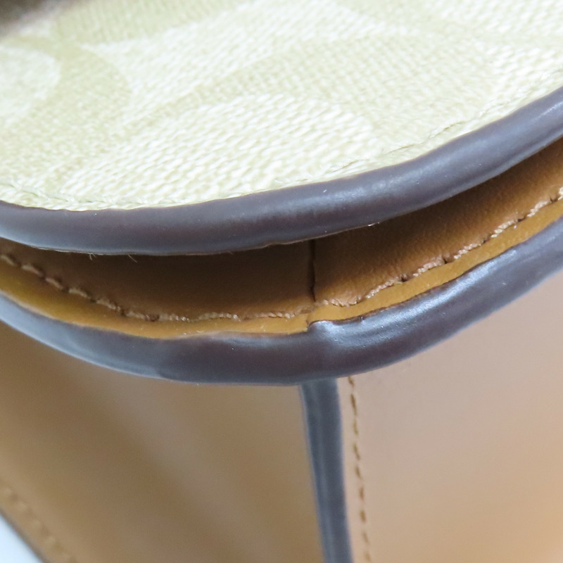 卡其色 帆布 牛皮 Brynn Flap Crossbody 肩背包 CA529【COACH 寇馳】 CA529-14