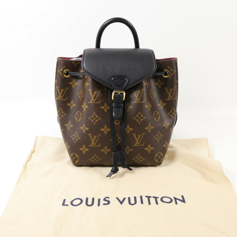 LOUIS VUITTON Monogram Montsouris BB金扣背包-11
