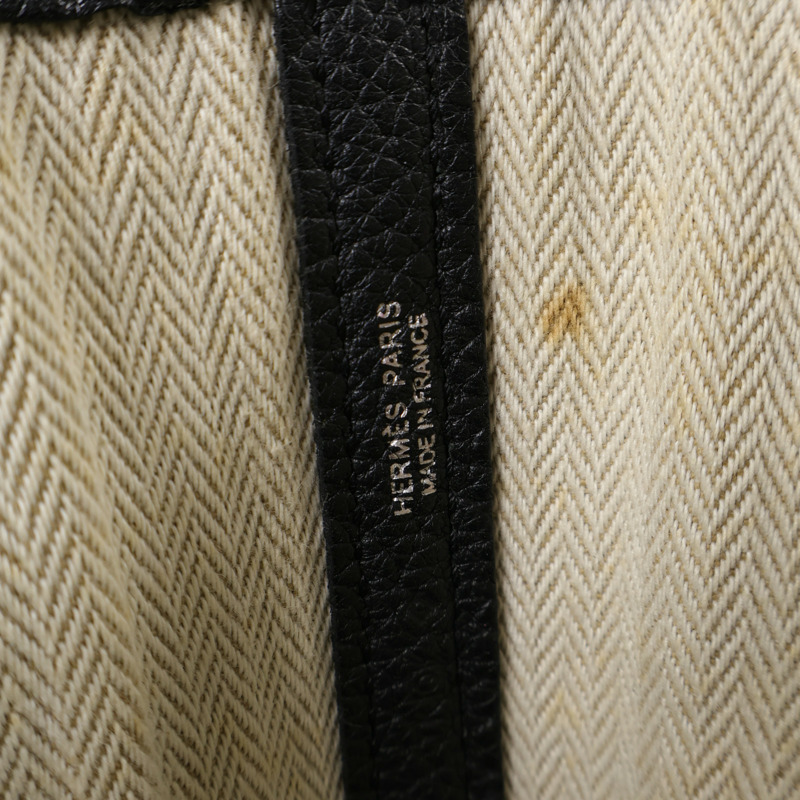 HERMES Negonda皮革GardenParty PM銀扣手挽袋Noir-12