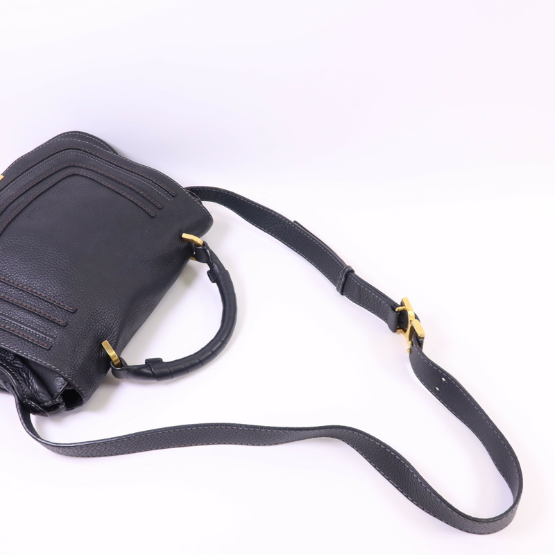 Chloe 牛皮皮革Marcie Saddle金扣肩背袋-4