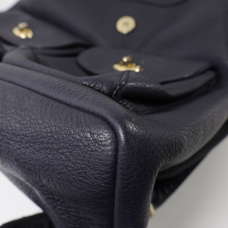 COACH 牛皮皮革Backpack銀扣背包-10