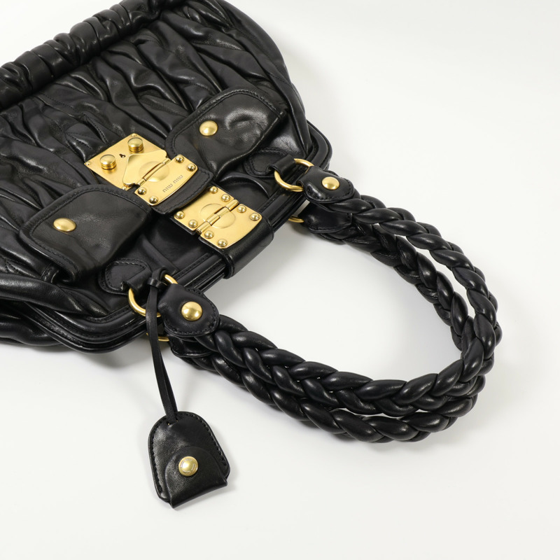 Miu Miu 羊皮皮革Tote Bag金扣手挽袋-3