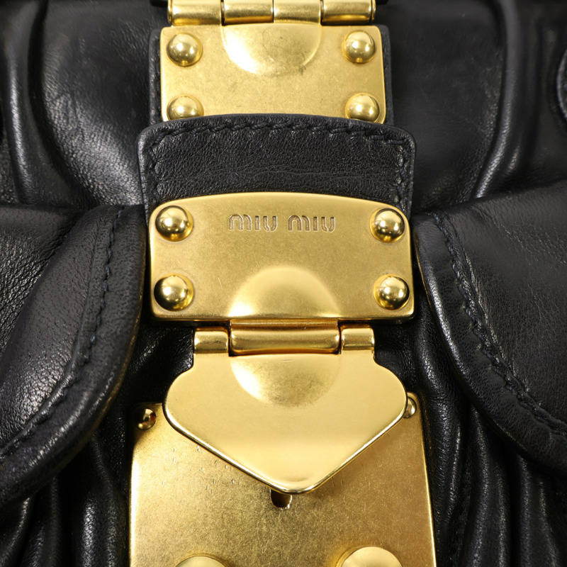 Miu Miu 羊皮皮革Tote Bag金扣手挽袋-11