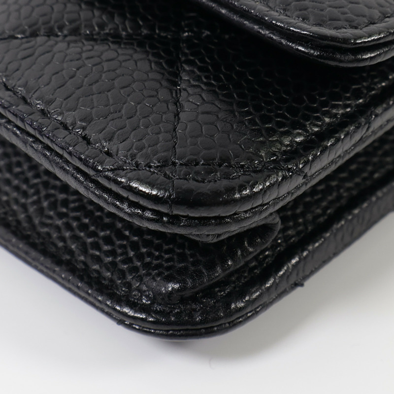 CHANEL 牛皮皮革Wallet On Chain銀扣鏈帶肩背袋-6