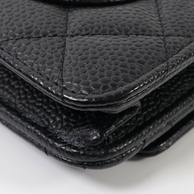 CHANEL 牛皮皮革Wallet On Chain銀扣鏈帶肩背袋-8