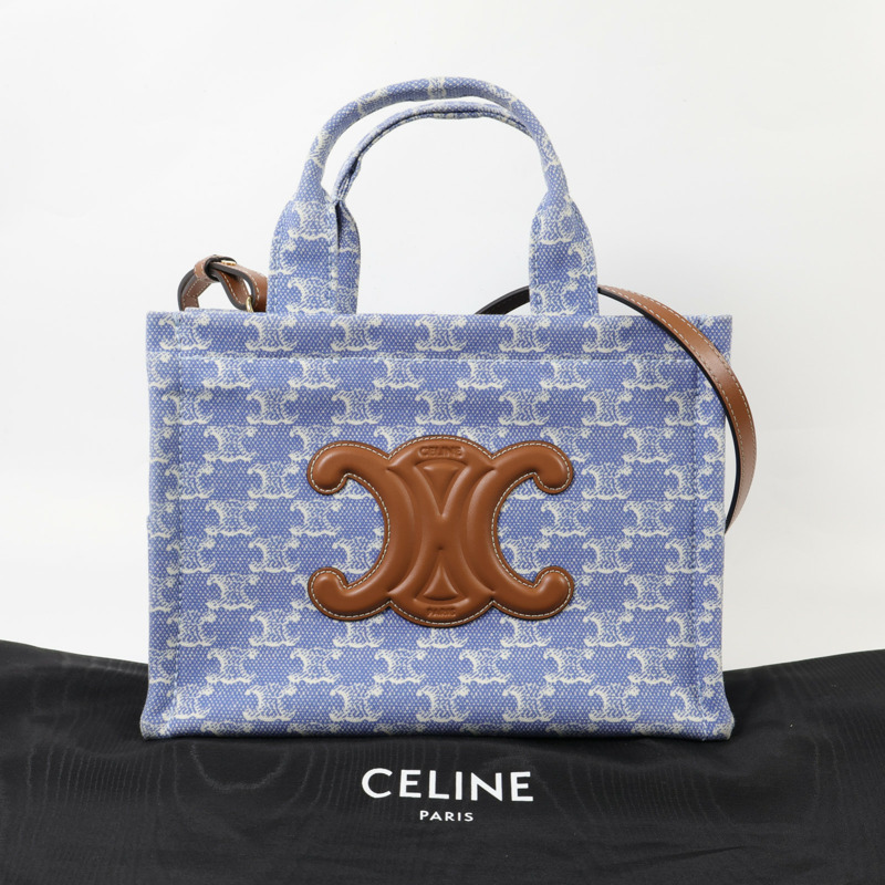 CELINE 帆布Small Cabas Thais金扣手挽肩背兩用袋-14