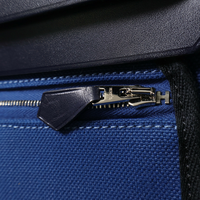 HERMES 帆布Herbag PM手挽肩背兩用袋Bleu Outremer-14