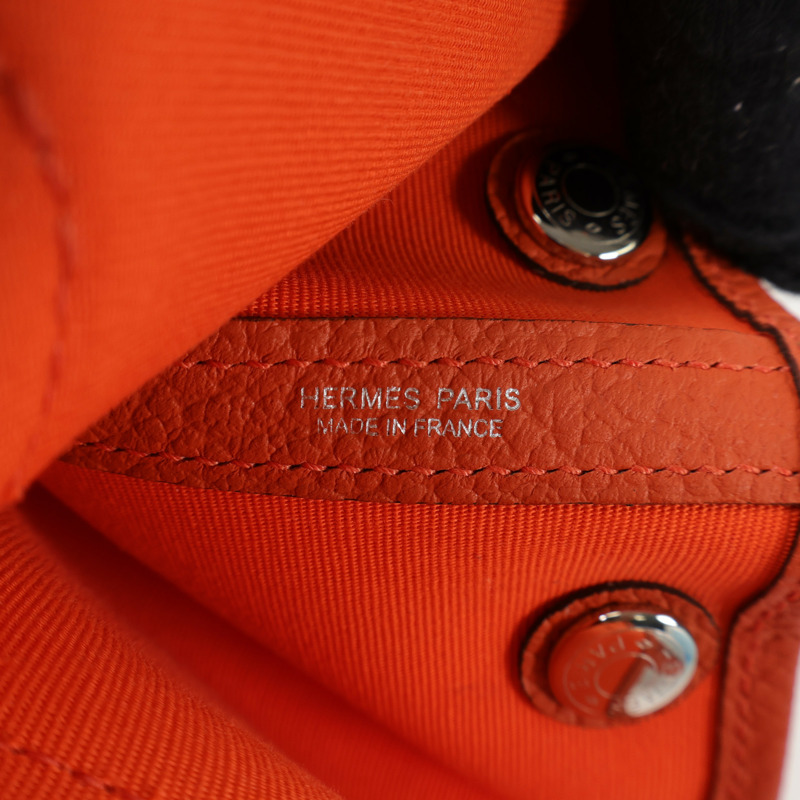 HERMES 帆布Garden Party TPM銀扣手挽袋Feu-10