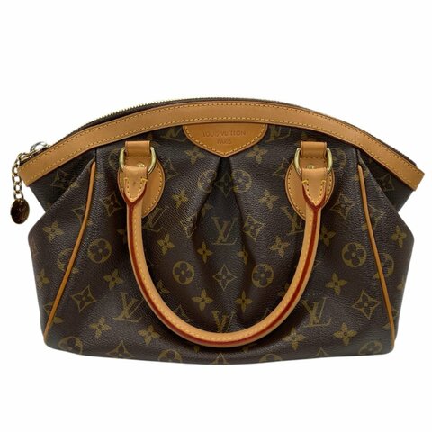 LOUIS VUITTON 路易威登 TIVOLI PM 手提包 PVC帆布 老花 棕色 金釦