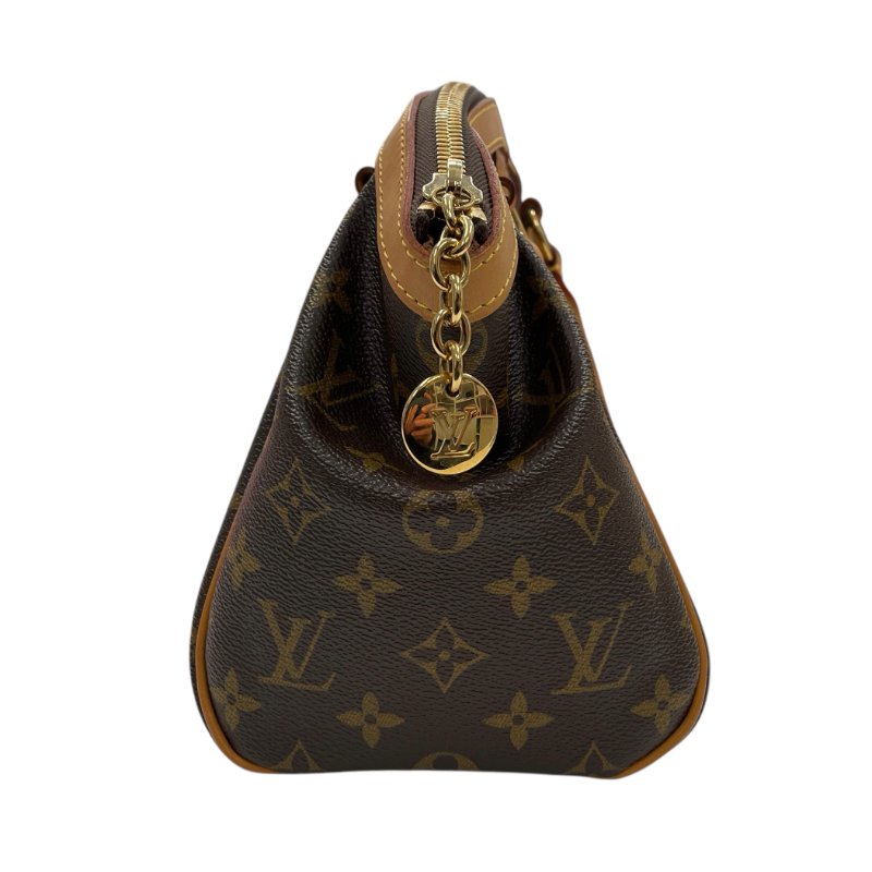 LOUIS VUITTON 路易威登 TIVOLI PM 手提包 PVC帆布 老花 棕色 金釦-2