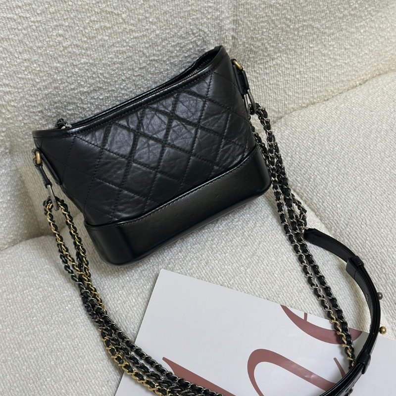 CHANEL 雙鍊條流浪包 - 小號黑-6