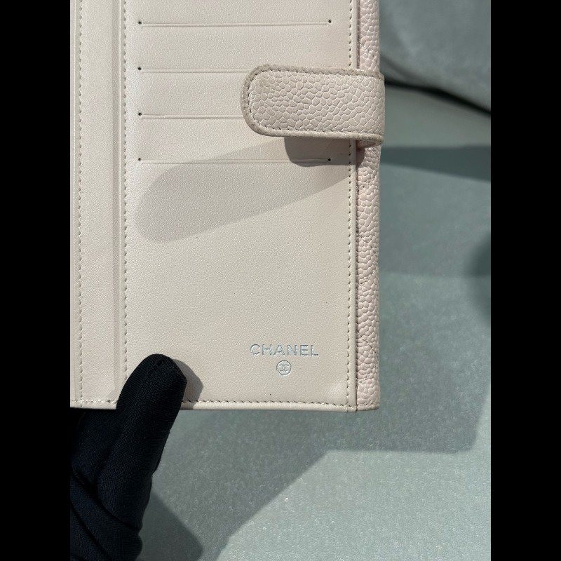 Chanel 櫻花粉色荔枝紋牛皮長款銀包 長夾-15