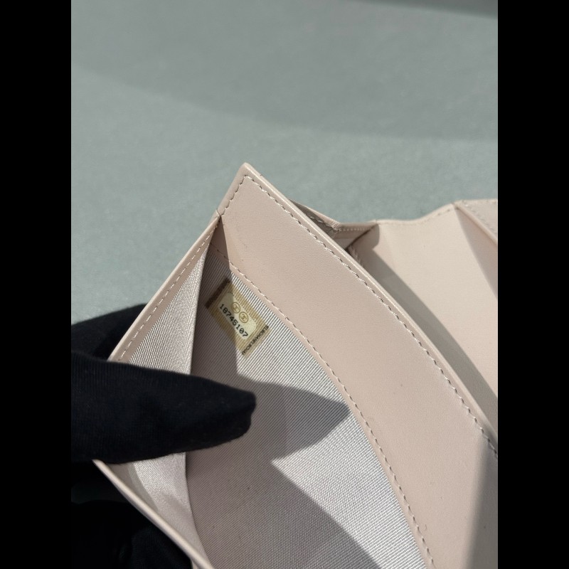 Chanel 櫻花粉色荔枝紋牛皮長款銀包 長夾-16