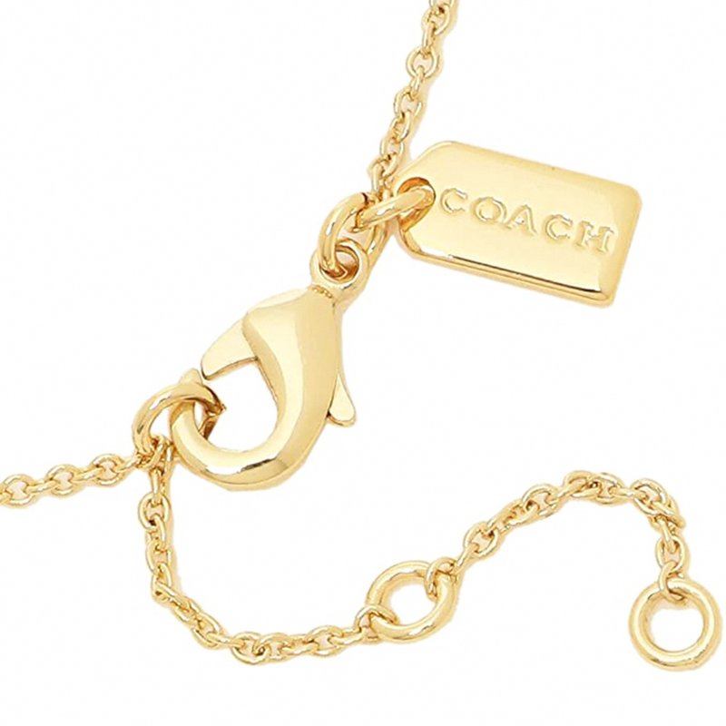 【COACH】心型項鍊-金色-3