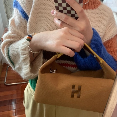 Hermes hobo芝麻色 底長21cm 99新