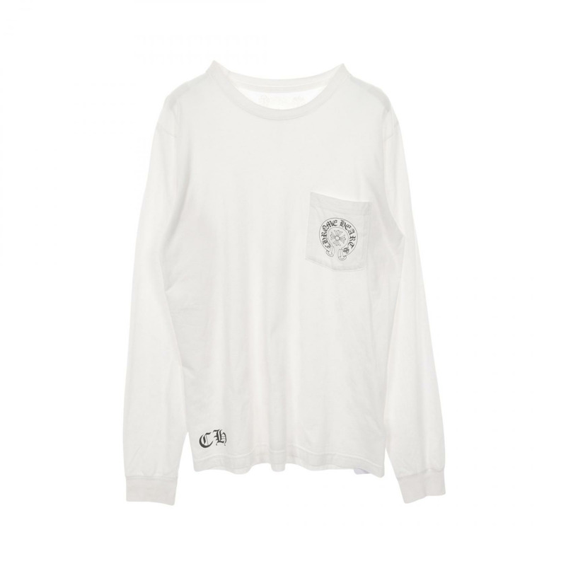 鉻心 CH 馬蹄鐵多色印花T卹 純棉 白色 二手 男款-0