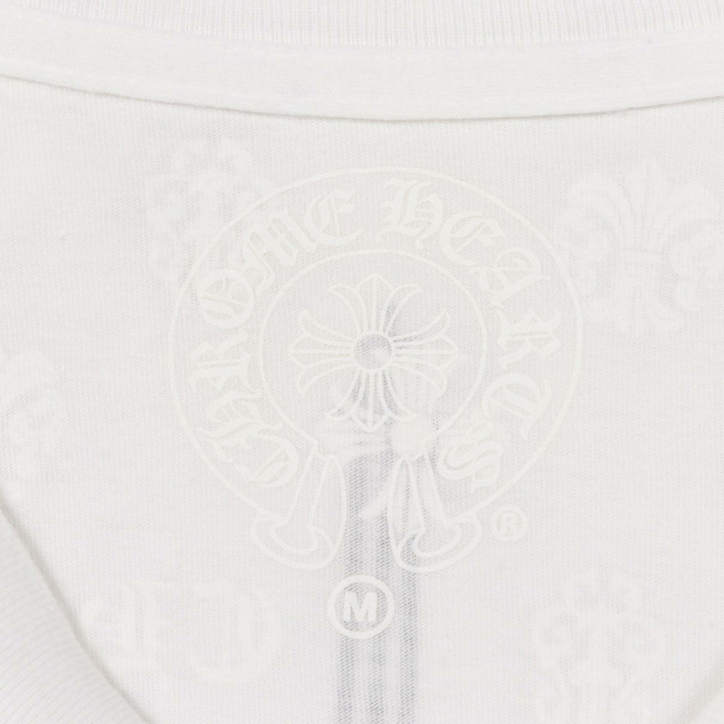 鉻心 CH 馬蹄鐵多色印花T卹 純棉 白色 二手 男款-2