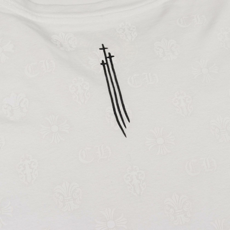 鉻心 CH 馬蹄鐵多色印花T卹 純棉 白色 二手 男款-7