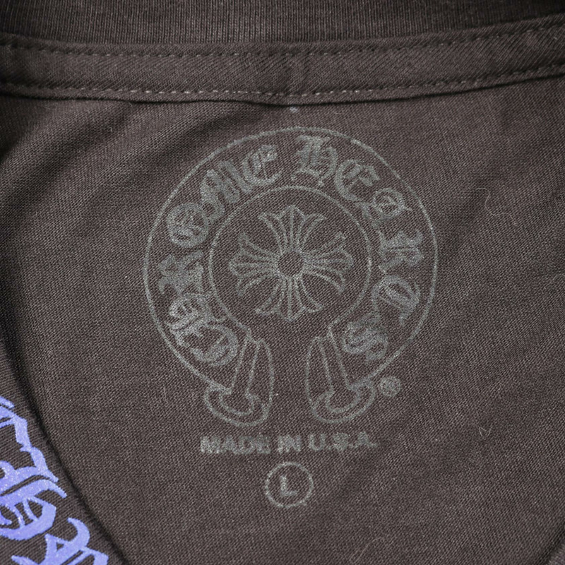 鉻心 (CHROME HEARTS) 領口logo T卹，純棉材質，黑色，二手男款-2