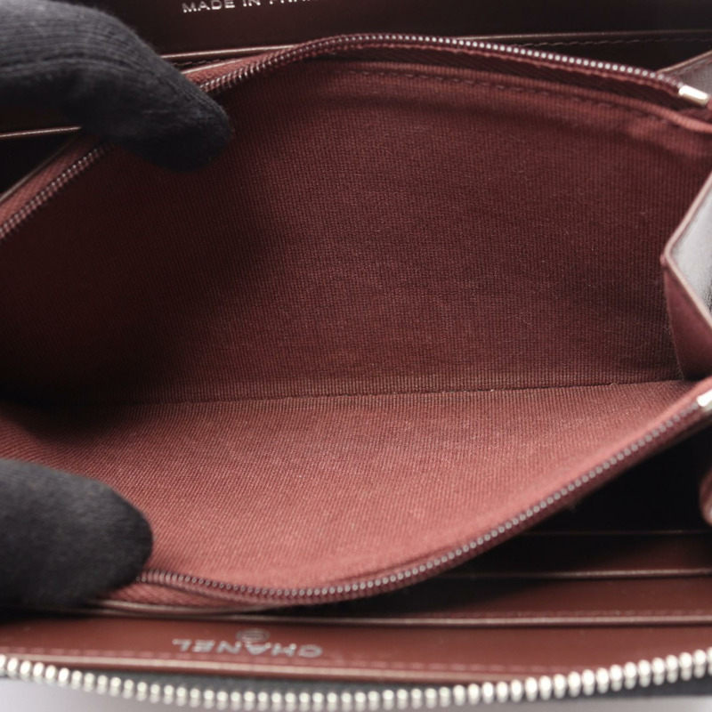 香奈兒 (CHANEL) Matelasse Classic 長拉鍊皮夾 AP0242 黑色皮革 SHW 二手-5