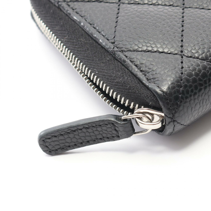 香奈兒 (CHANEL) Matelasse Classic 長拉鍊皮夾 AP0242 黑色皮革 SHW 二手-7