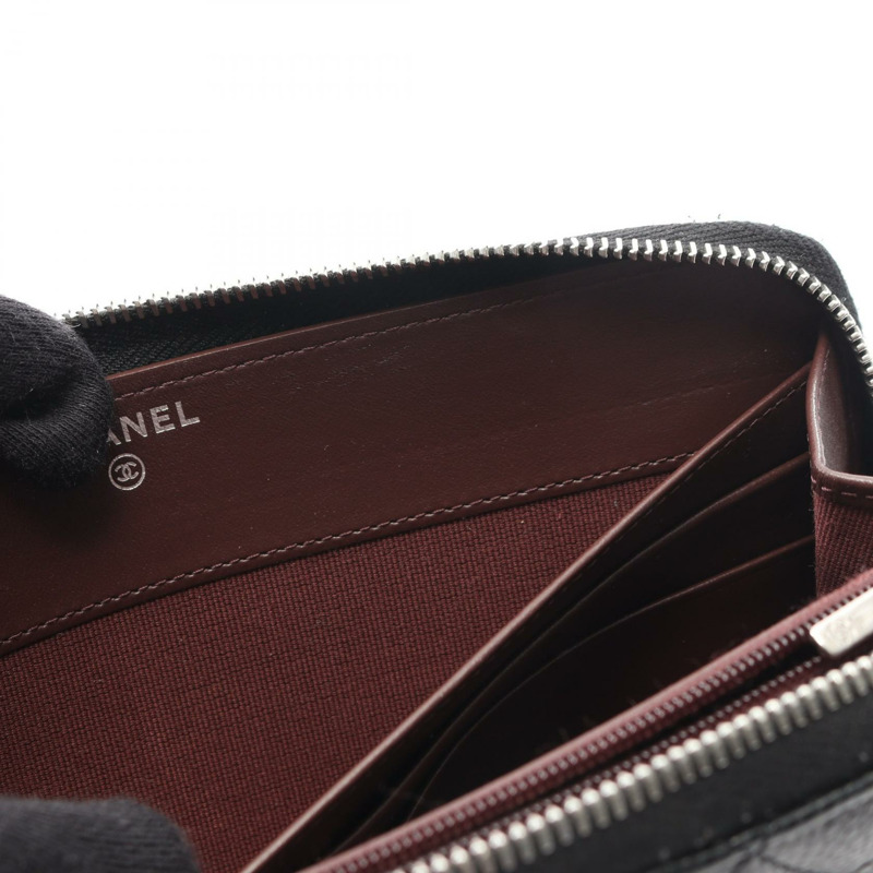 香奈兒 (CHANEL) Matelasse Classic 長拉鍊皮夾 AP0242 黑色皮革 SHW 二手-8