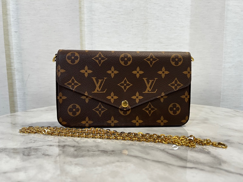 LV 原花金釦下蓋三合一鏈包M81896-0